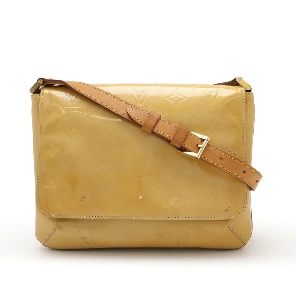 LOUIS VUITTON Monogram Vernis Thompson Street Shoulder Bag Hobo Beige Cream